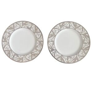 Lenox Federal Platinum Frost Accent Luncheon Plates Set Of 2 USA Discontinued